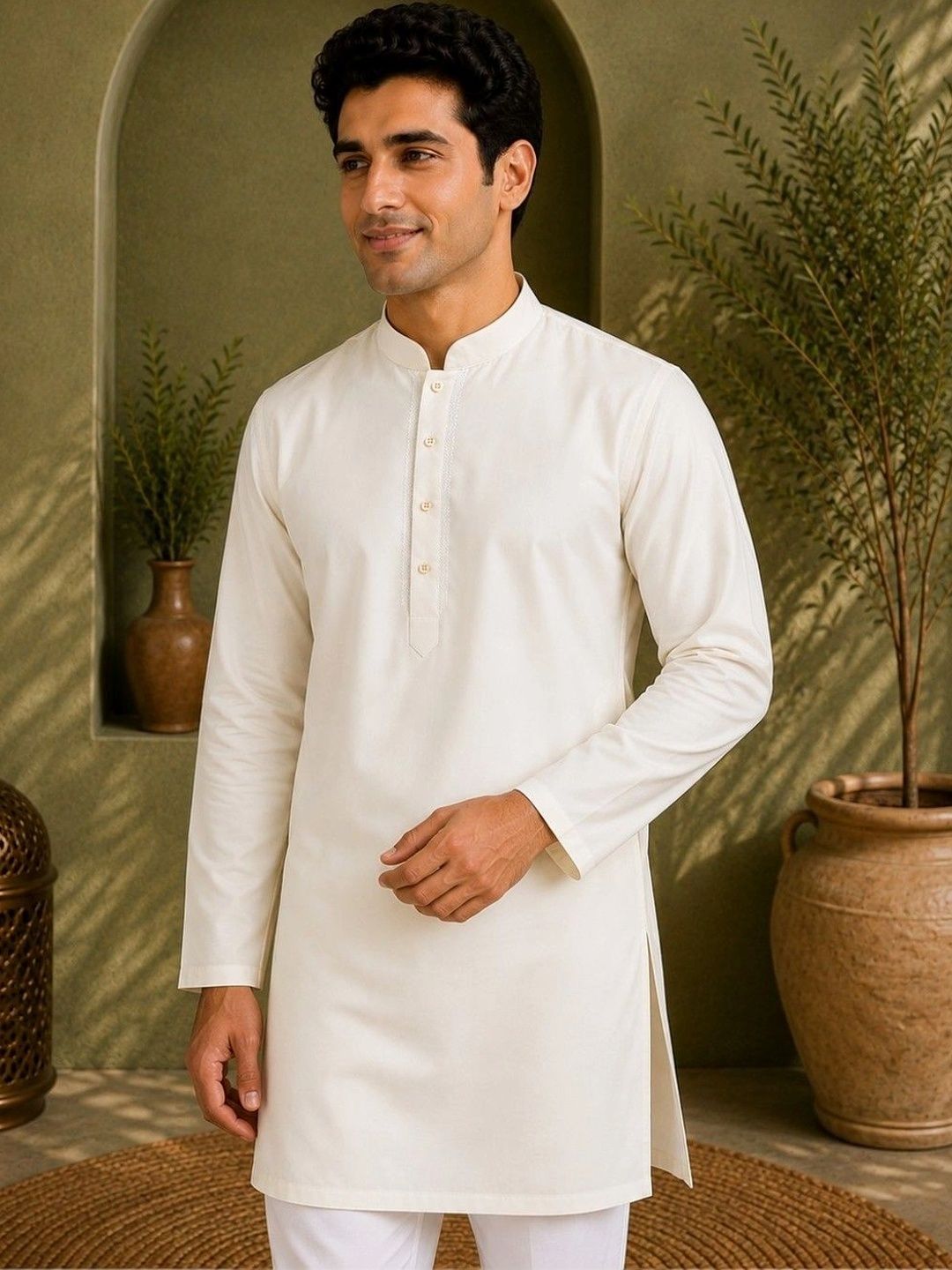 TATTVA Men Thread Work Kurta