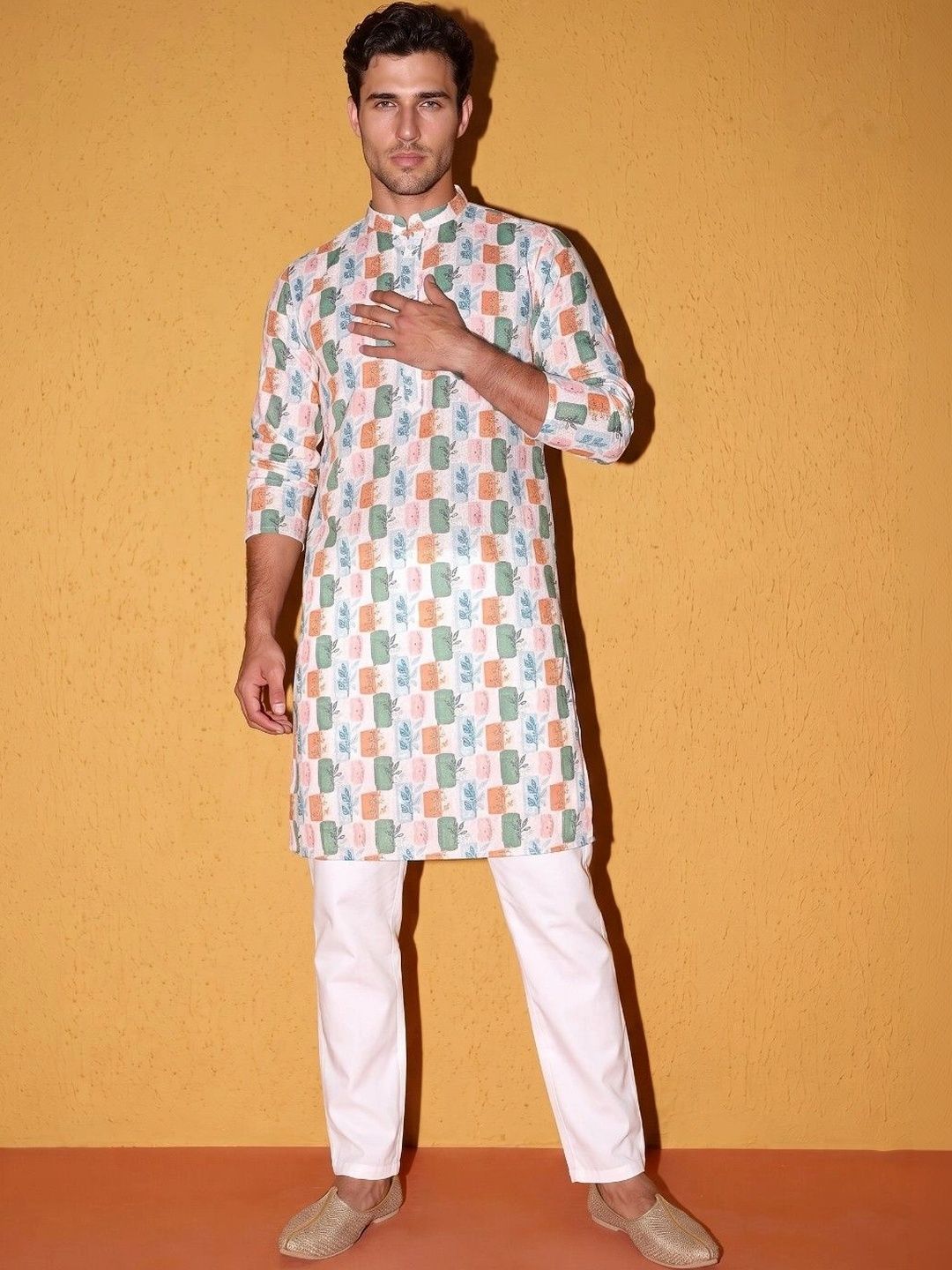DRIP CHOWK Men Embellished Thread Work Kurta
