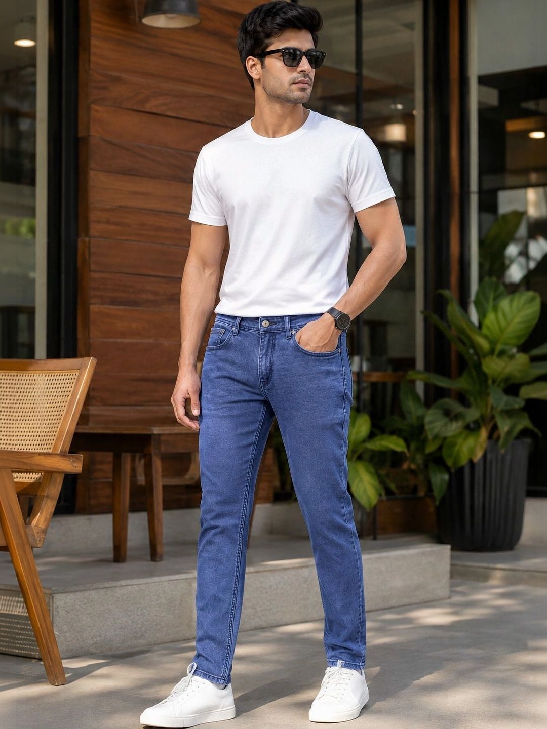 Global Jeans Men Regular Fit Mid-Rise Jeans