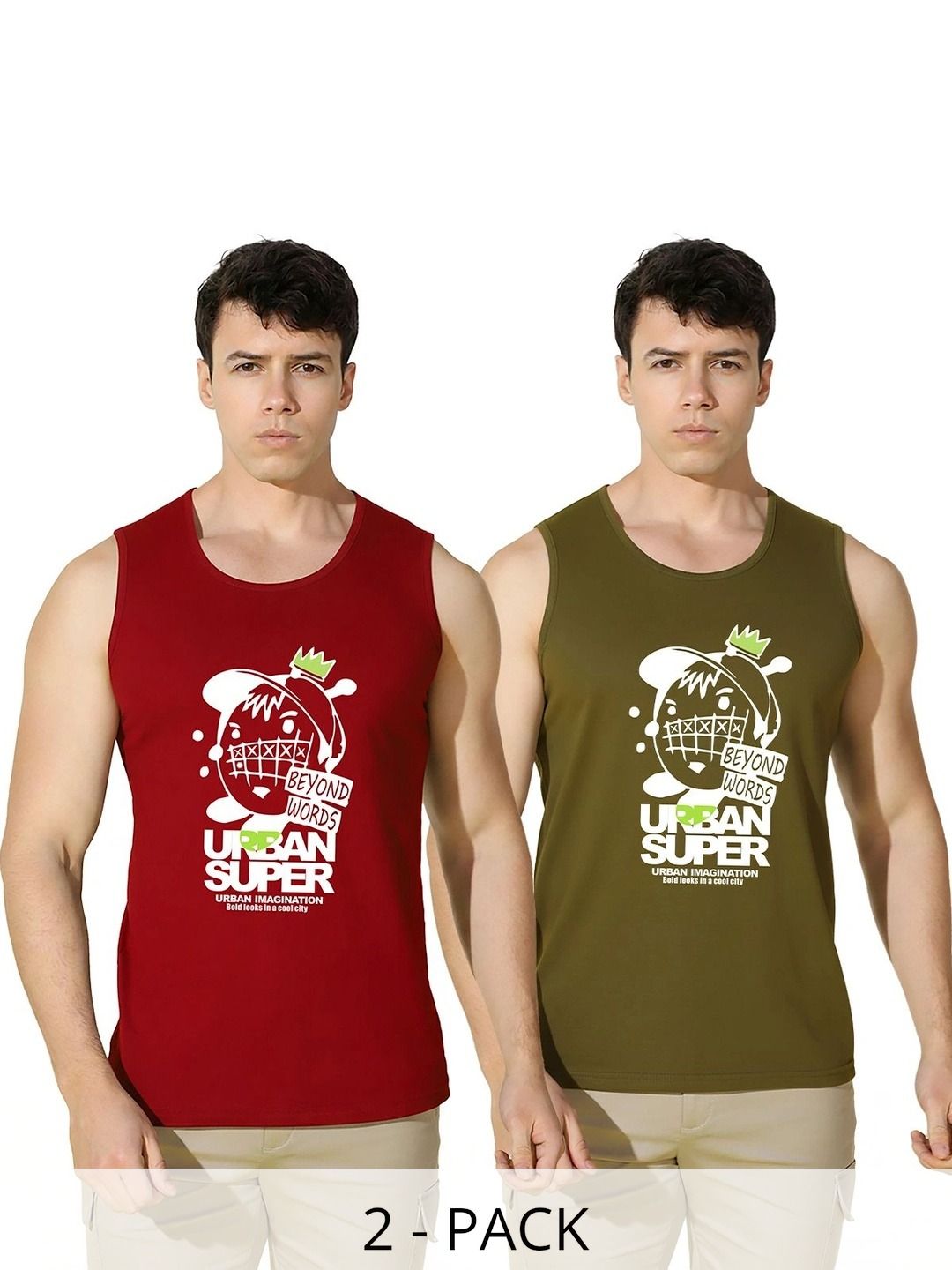 CRYPTIC Men Pack of 2 Printed T-shirt