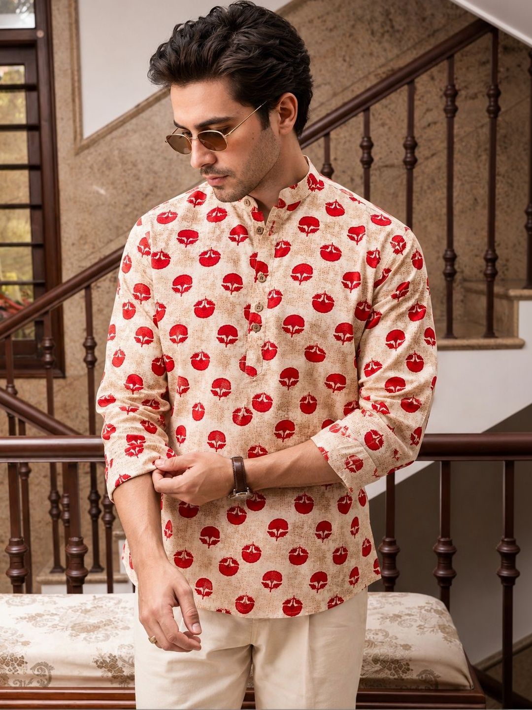 Anouk Men Ethnic Motifs Printed Block Print Kurta