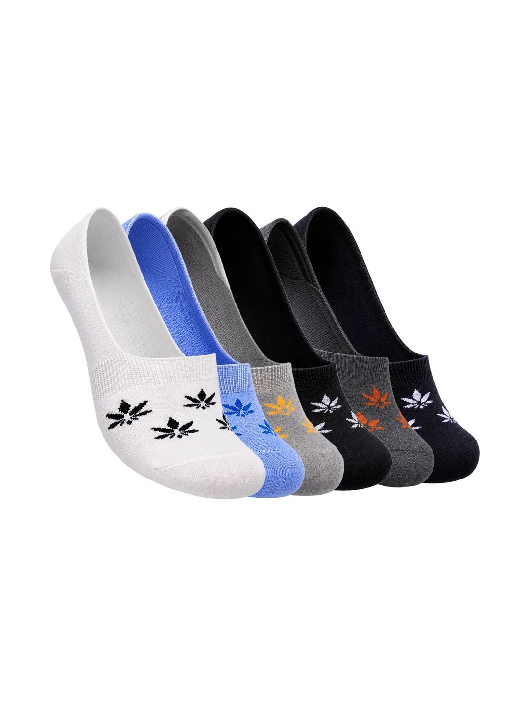 Bellbum Men Pack of 6 Cotton Patterned Shoe Liners Socks