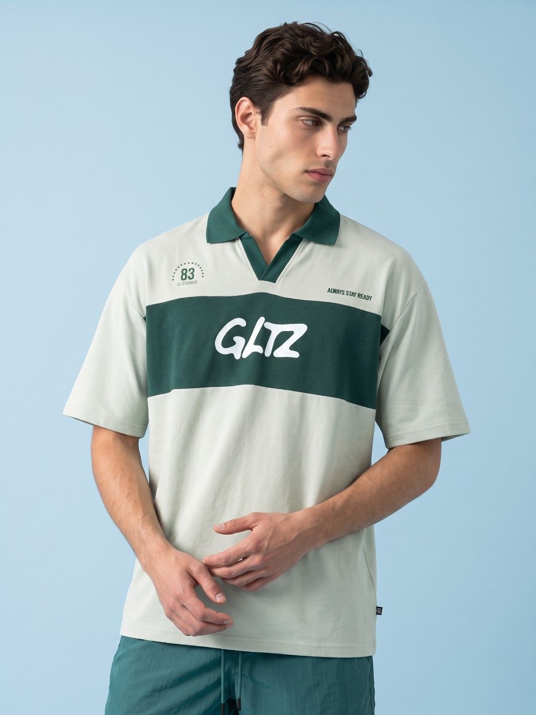 SPORT STREET by glitchez Men Brand Logo Colourblocked Polo Collar T-shirt