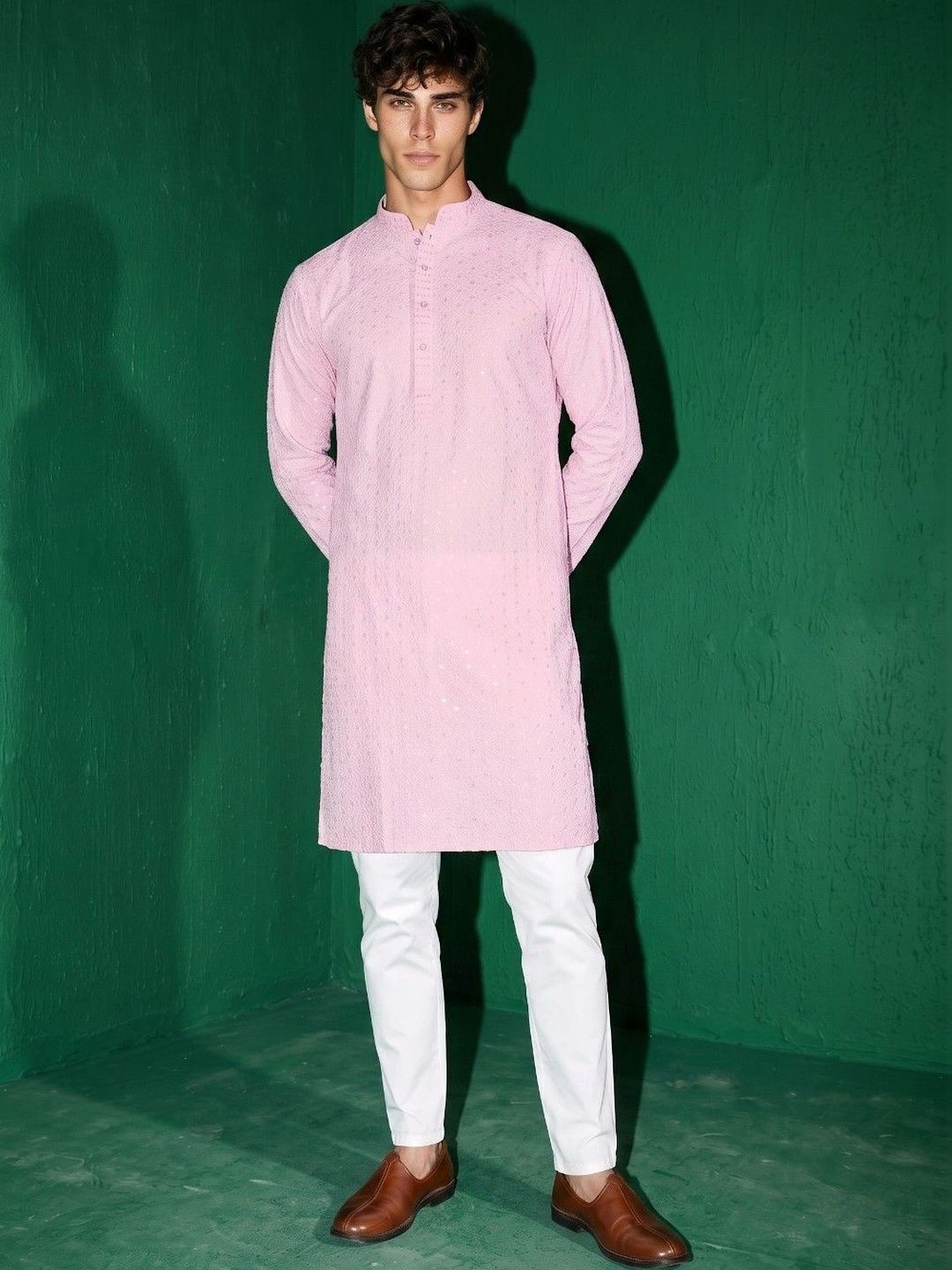 DRIP CHOWK Men Embellished Sequinned Kurta