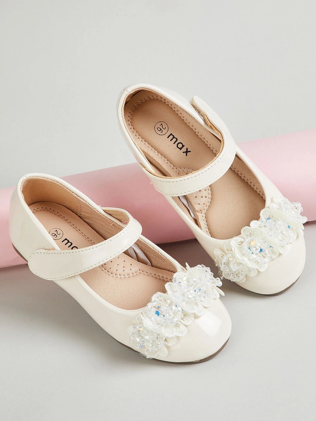 max Girls Embellished Party Flats