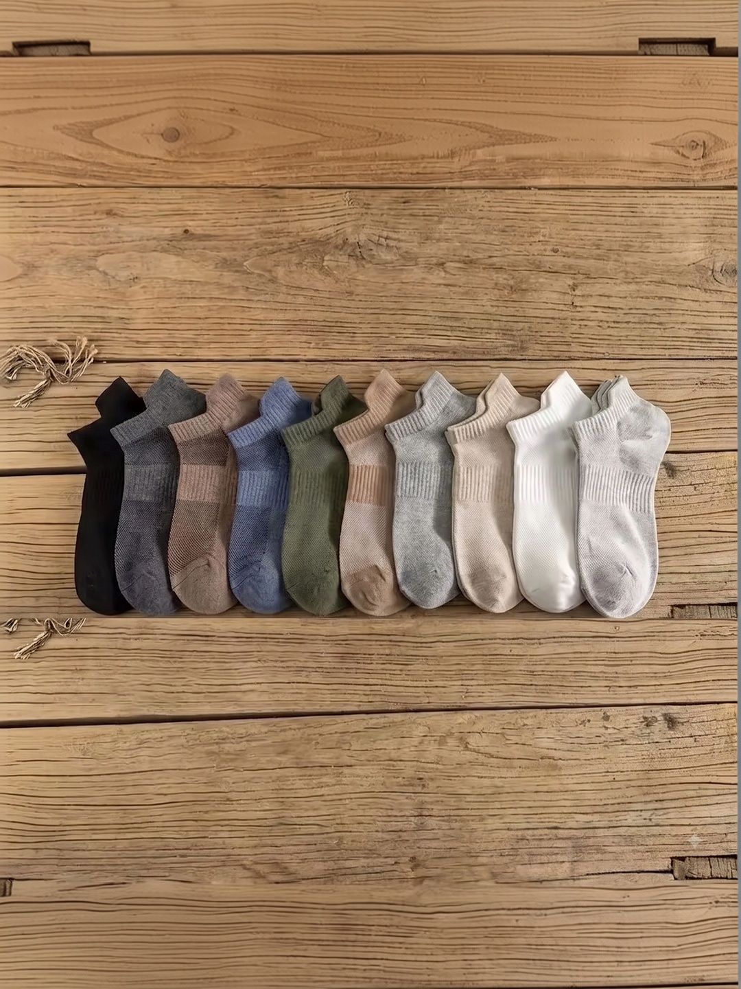Moda Rapido Men Pack of 10 Cotton Blend Colourblocked Ankle Length Socks