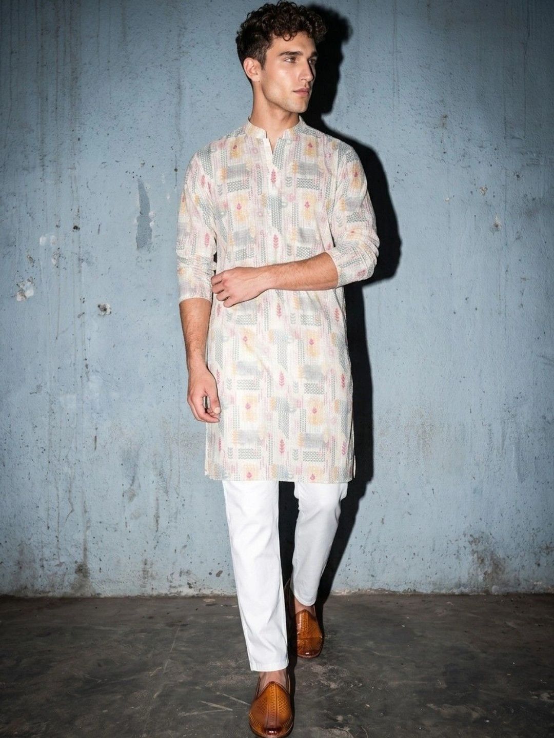 DRIP CHOWK Men Ethnic Motifs Embroidered Thread Work Kurta