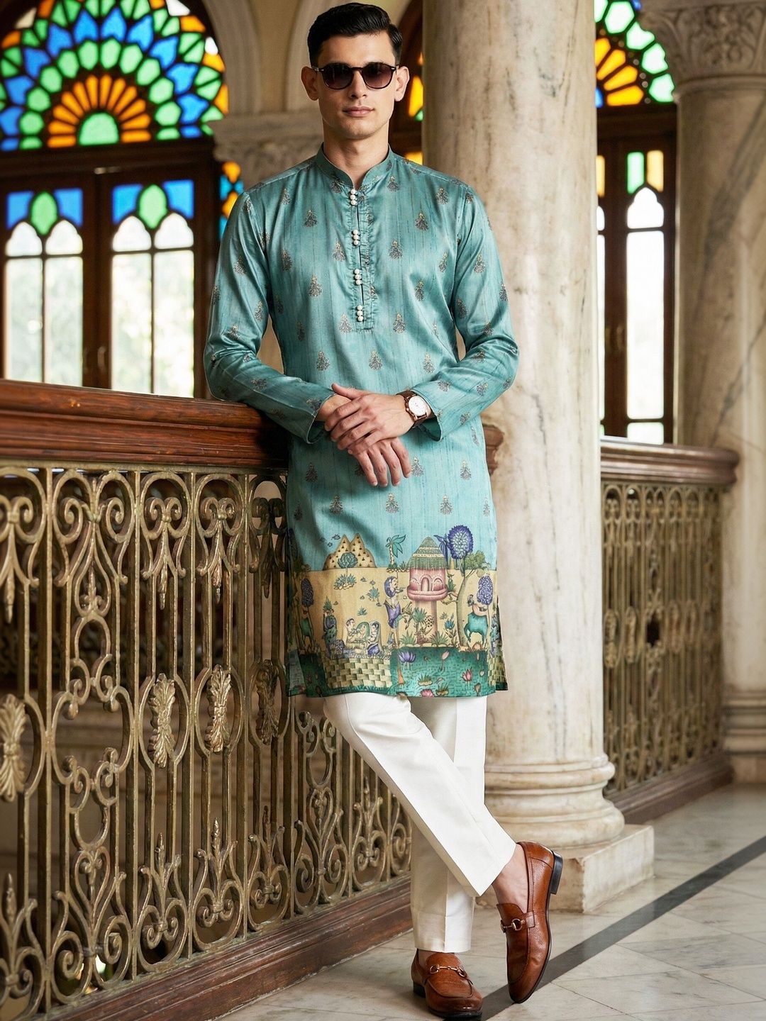 Anouk Men Floral Printed Kurta