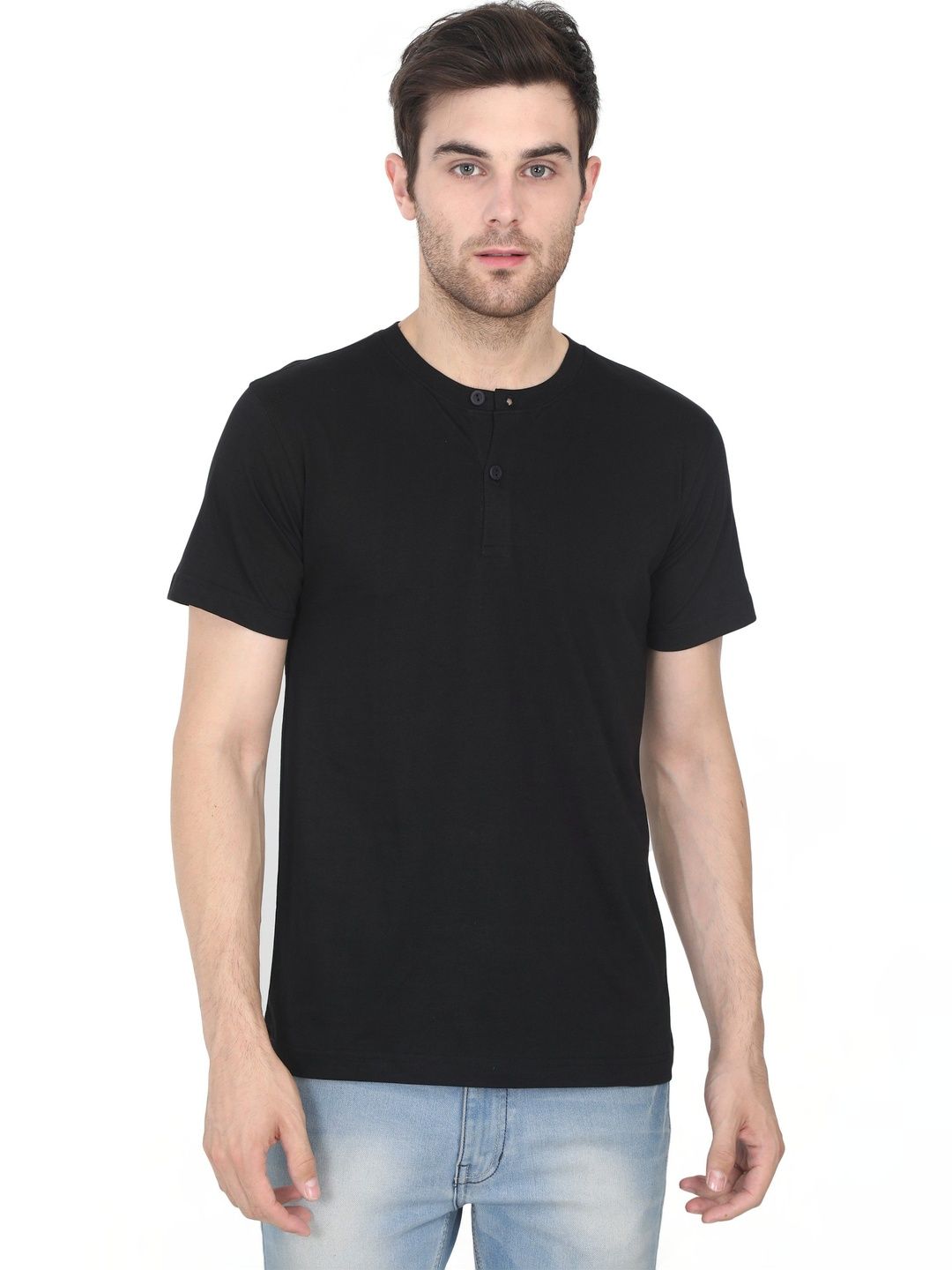 TURTEE Men Henley Neck Pure Cotton T-shirt