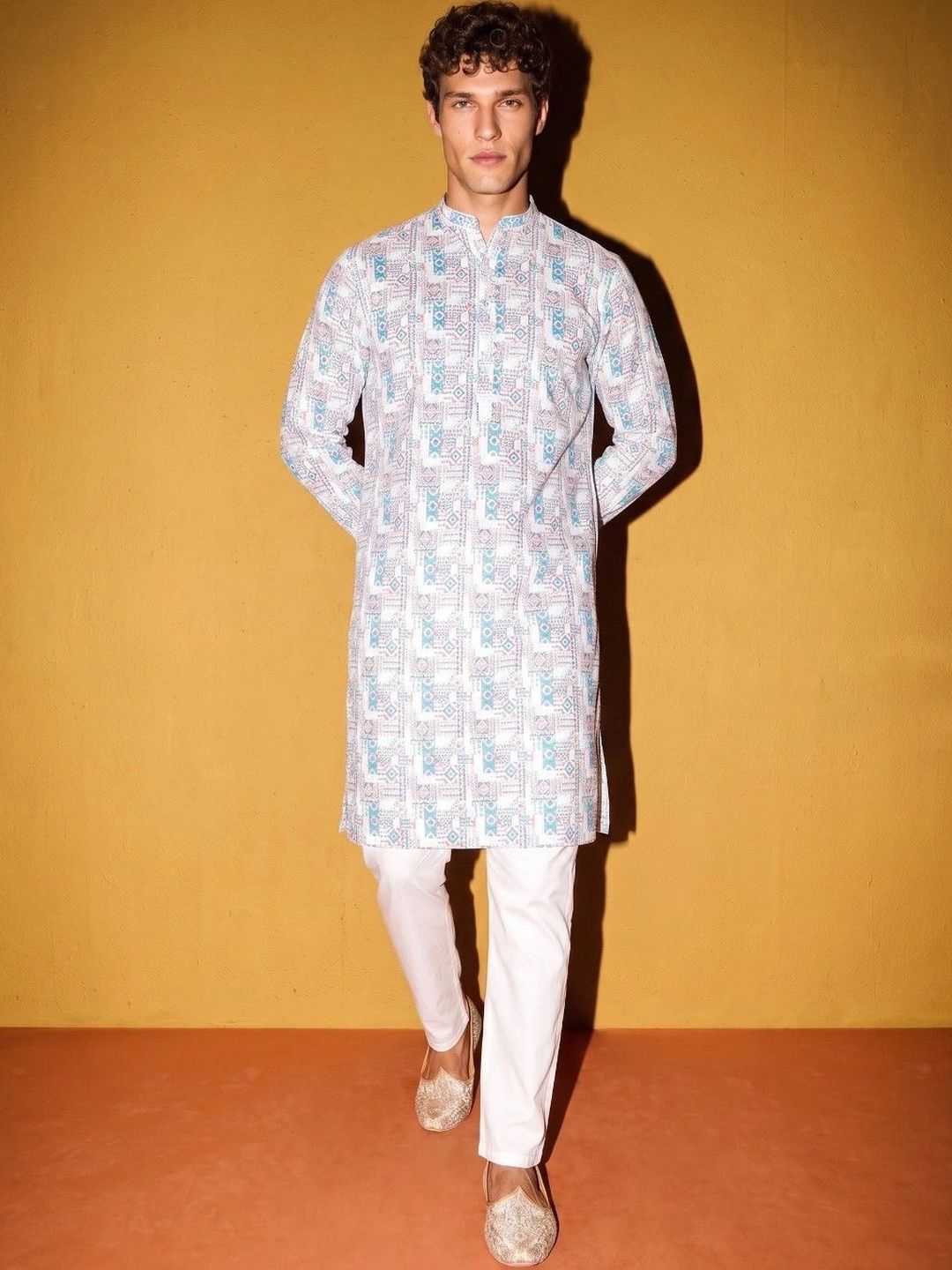 DRIP CHOWK Men Geometric Printed Kurta
