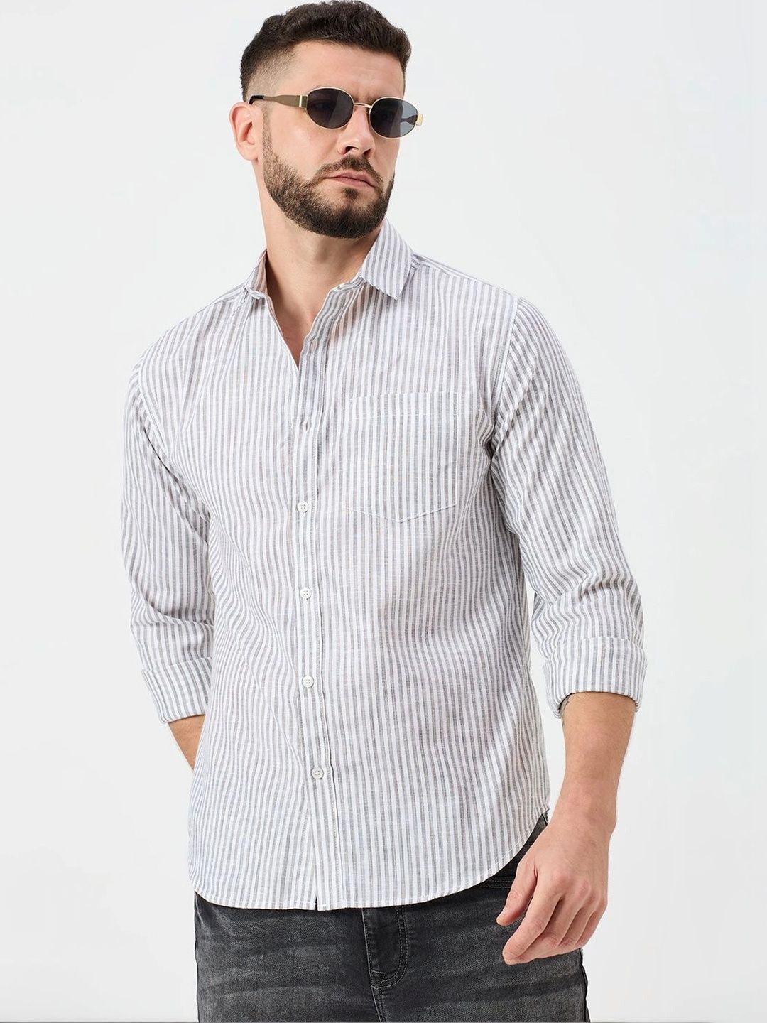 Mast & Harbour Men Comfort Striped Casual Shirt