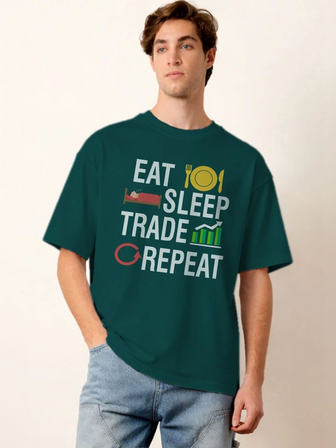 Moda rapido X TOGS & TERRE Men Typography Printed Organic Cotton Blend T-shirt