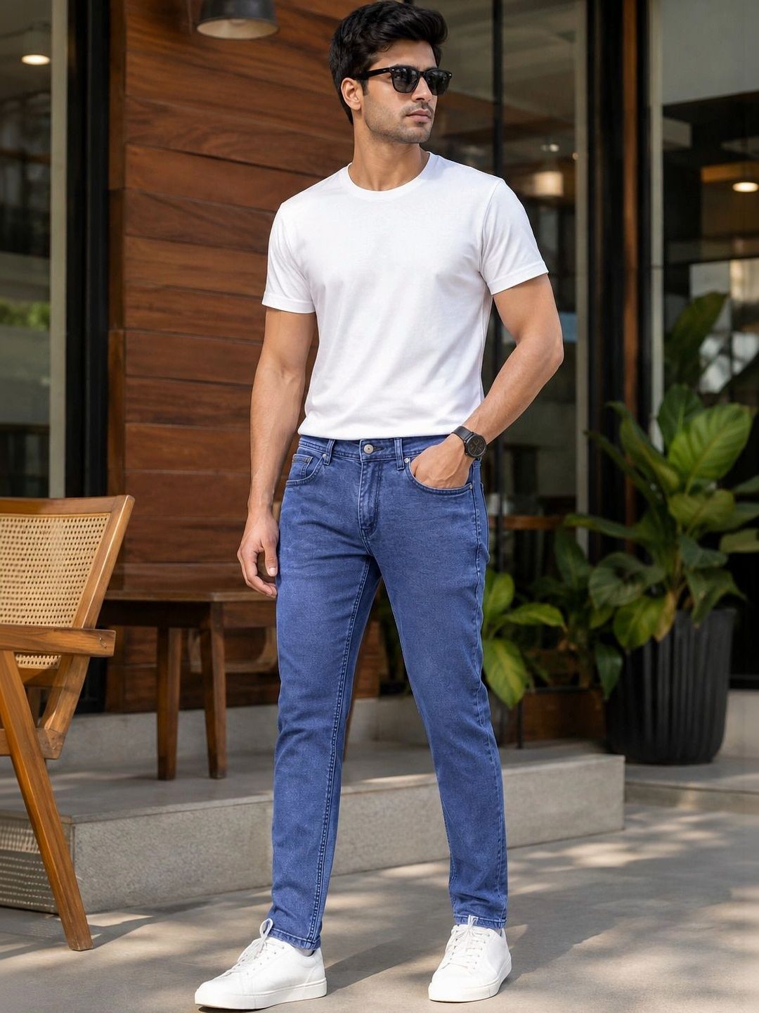 Global Jeans Men Regular Fit Mid-Rise Jeans