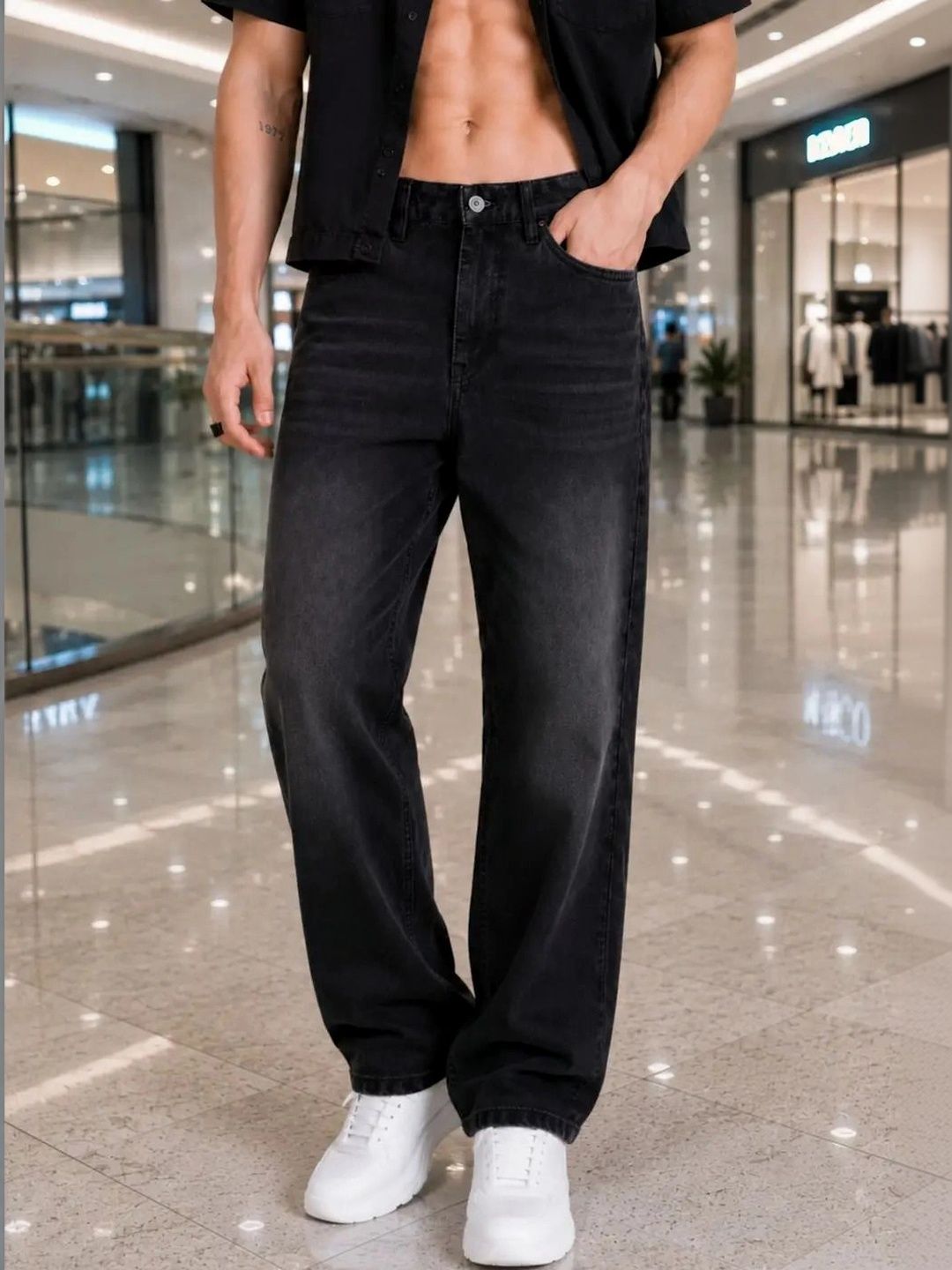 SYNZO Men Comfort Relaxed Fit Mid-Rise Jeans
