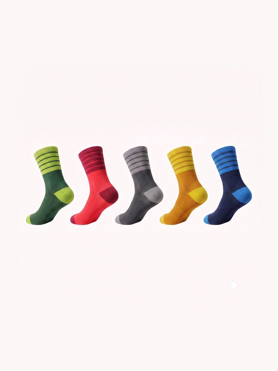 Moda Rapido Men Pack of 5 Cotton Blend Striped Above Ankle Socks