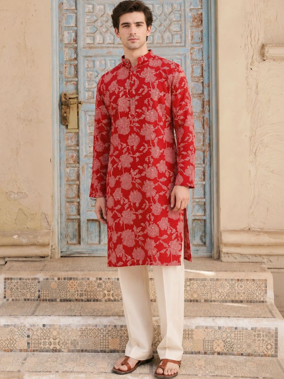 Anouk Men Floral Printed Kurta