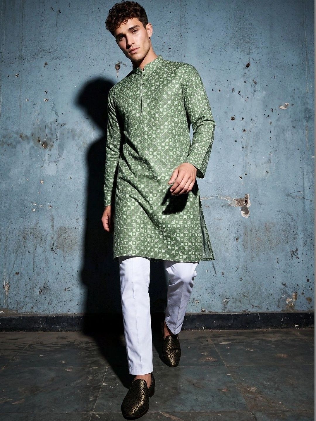 DRIP CHOWK Men Geometric Printed Kurta