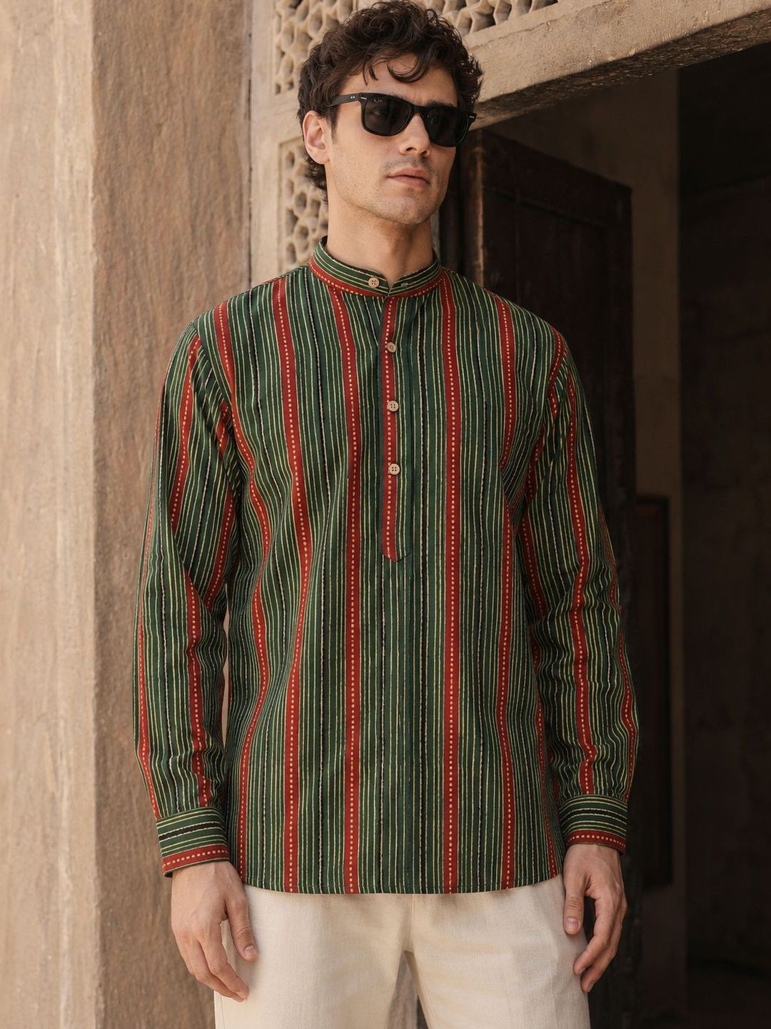 Anouk Men Cotton Striped Kurta