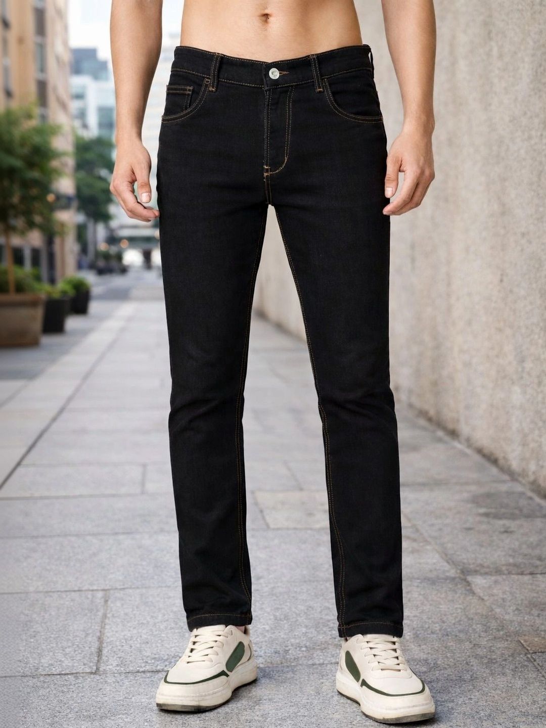 Mast & Harbour Men Regular Fit Mid-Rise Stretchable Jeans