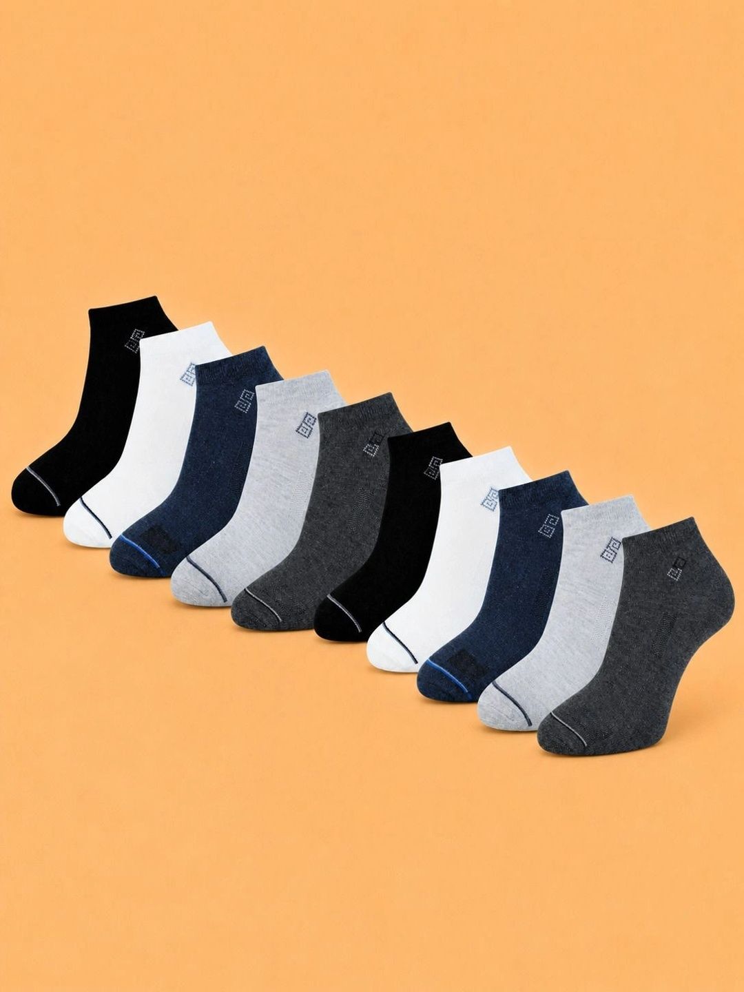 ADDOSSO Men Pack of 10 Cotton Assorted Ankle Length Socks