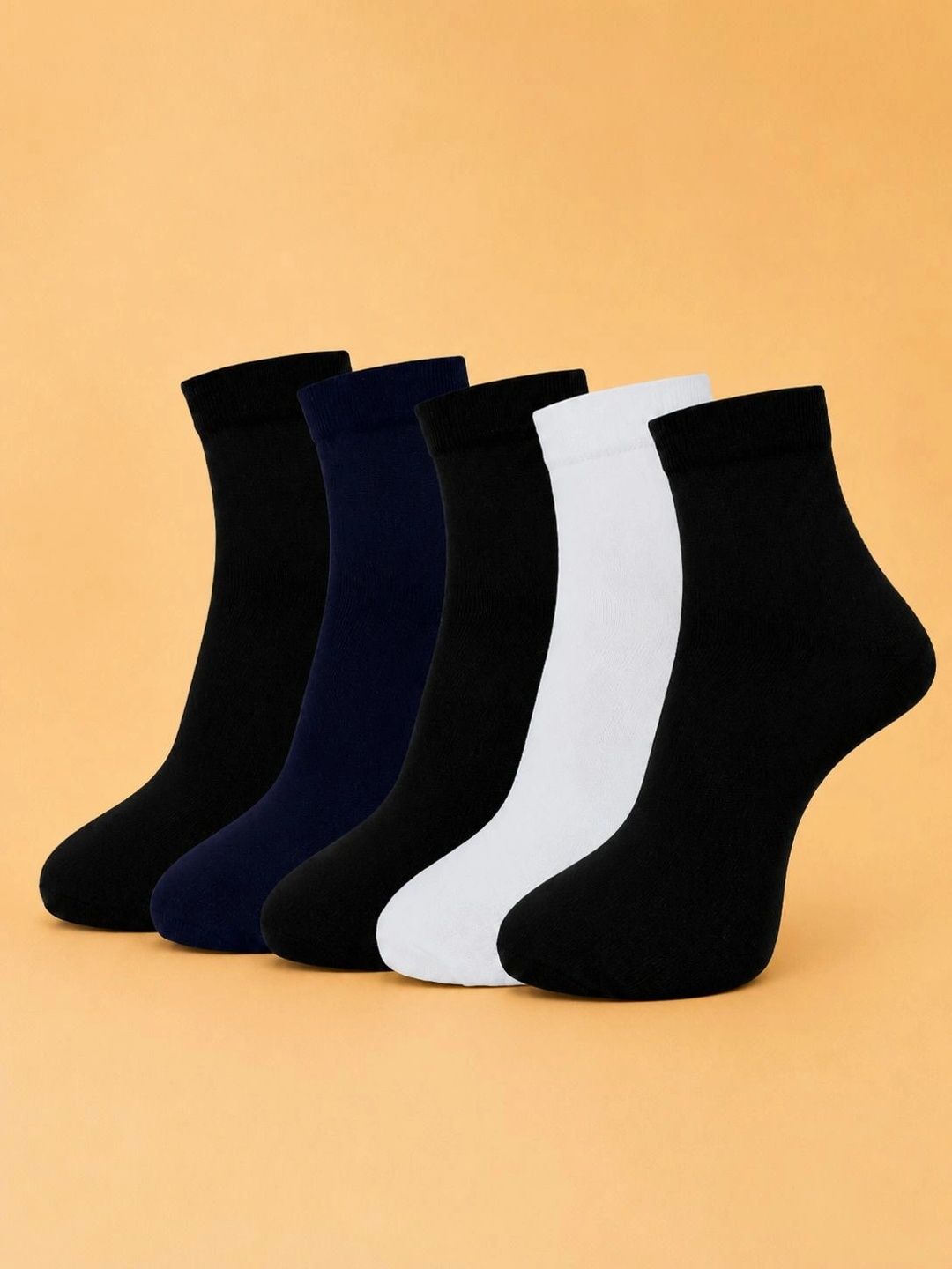 ADDOSSO Men Pack of 5 Cotton Assorted Ankle Length Socks