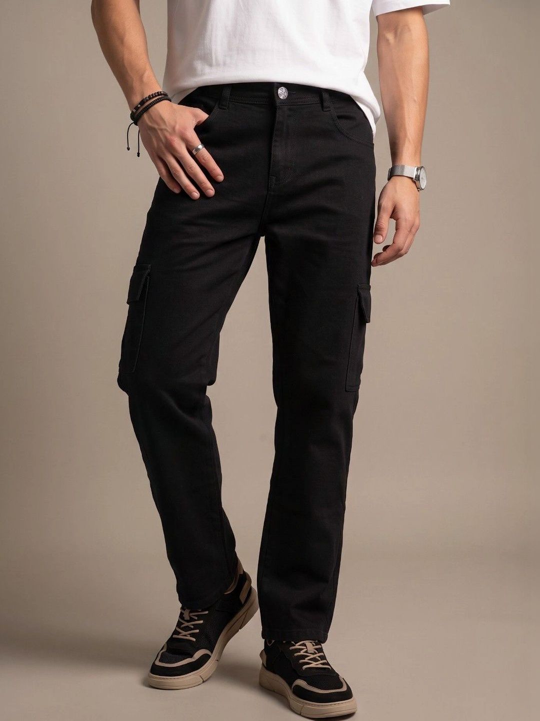 glitchez Men Classic Regular Fit Mid-Rise Stretchable Jeans