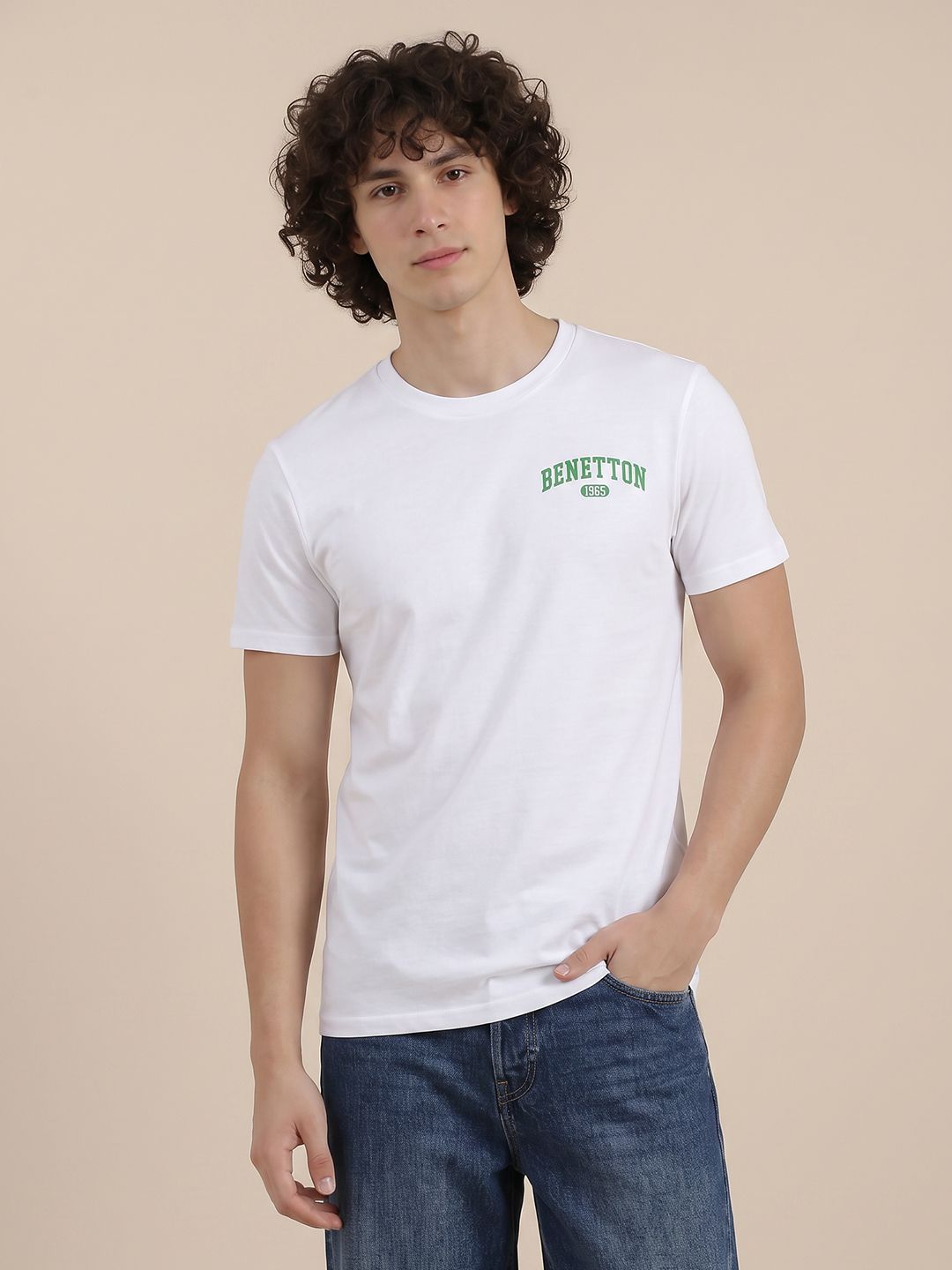 United Colors of Benetton Brand Logo Printed T-shirt