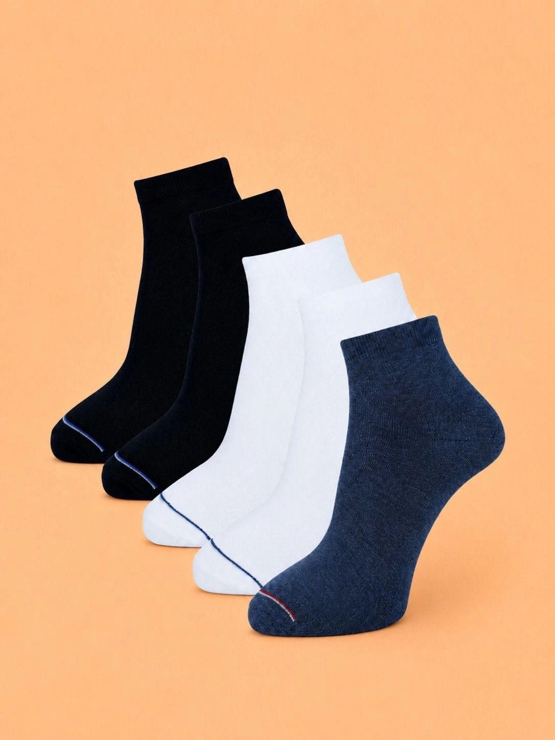 ADDOSSO Men Pack of 5 Cotton Assorted Ankle Length Socks