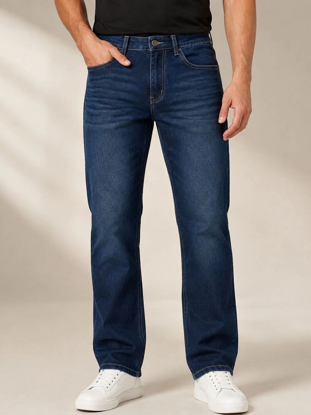 ZUSH Men Straight Fit Mid-Rise Stretchable Jeans