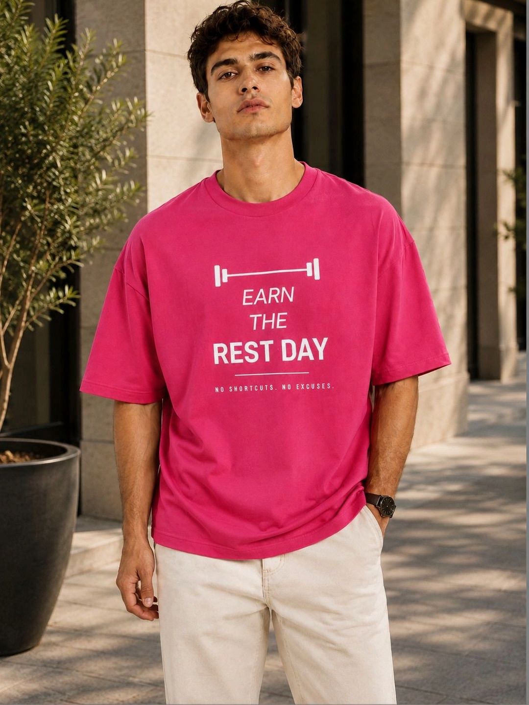 Roadster Men Typography Printed Drop-Shoulder Sleeves T-shirt