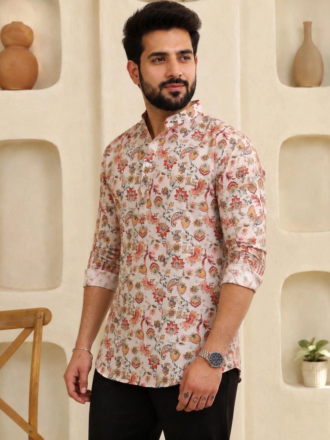 Anouk Men Floral Printed Floral Kurta