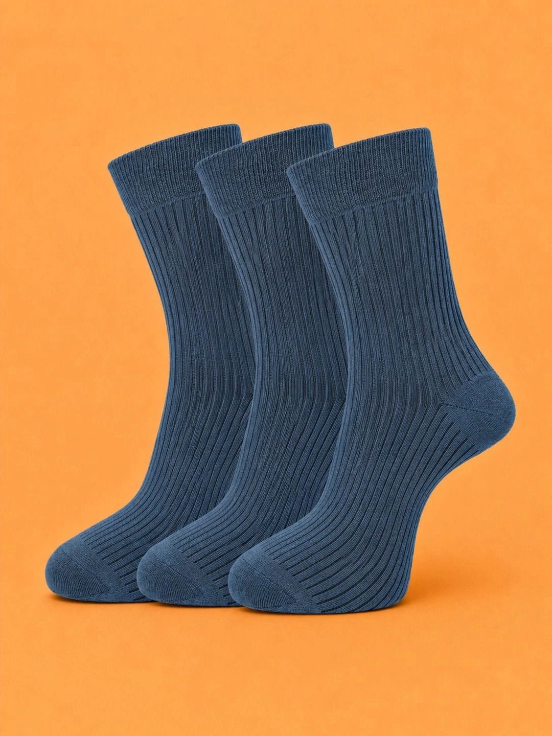 ADDOSSO Men Pack of 3 Cotton Assorted Calf Length Socks