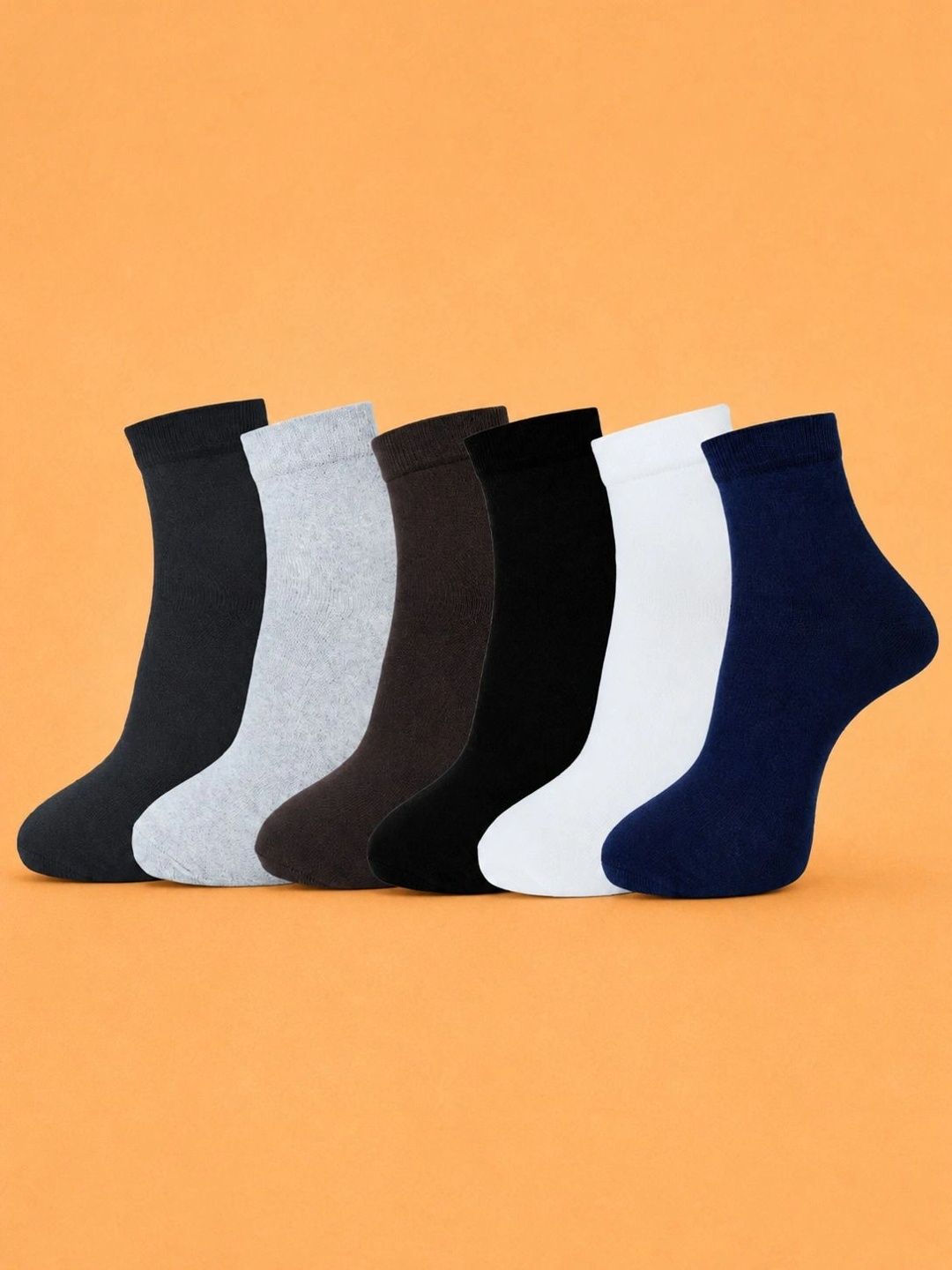 ADDOSSO Men Pack of 6 Cotton Assorted Ankle Length Socks