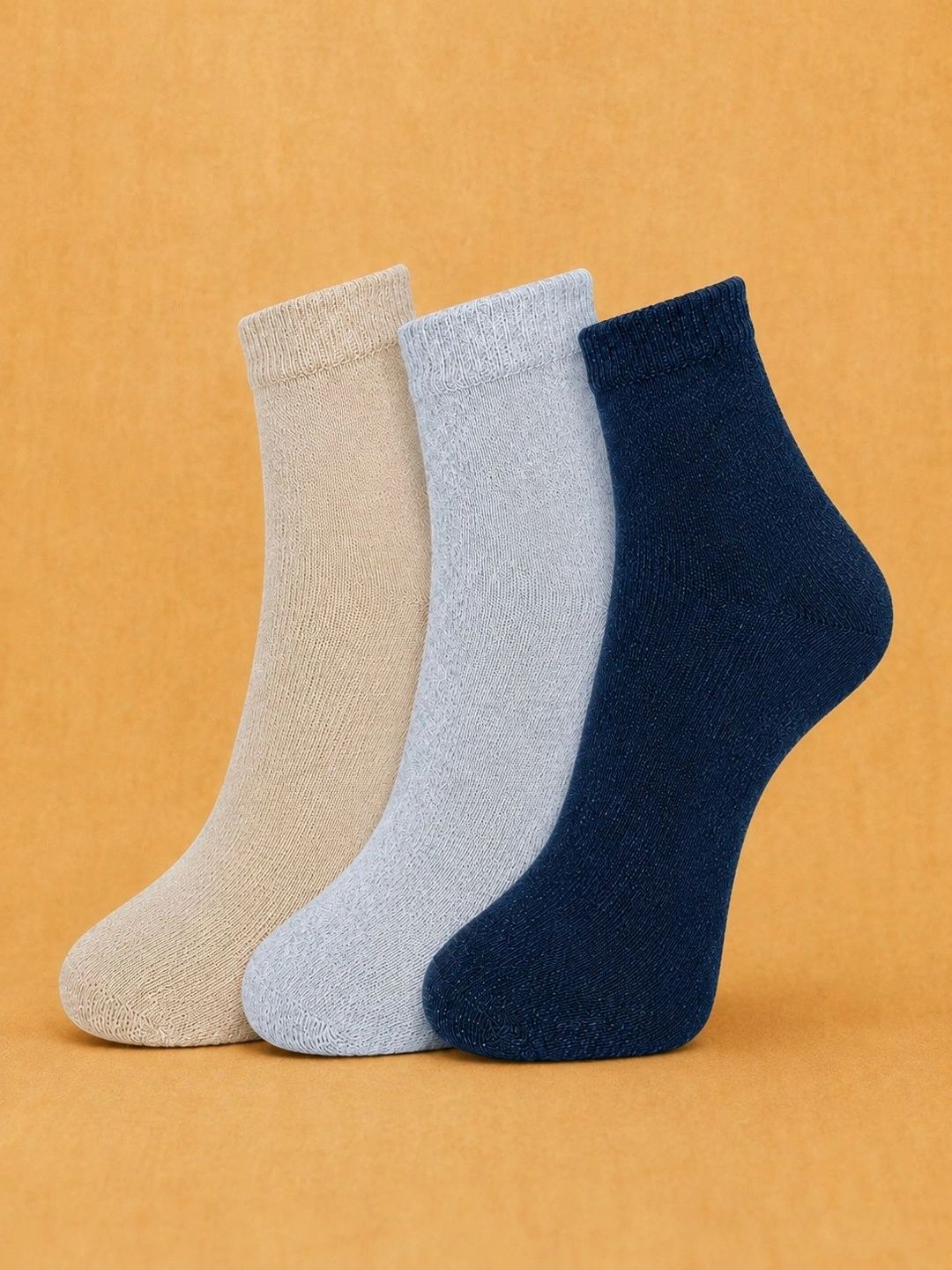 ADDOSSO Men Pack of 3 Cotton Assorted Ankle Length Socks