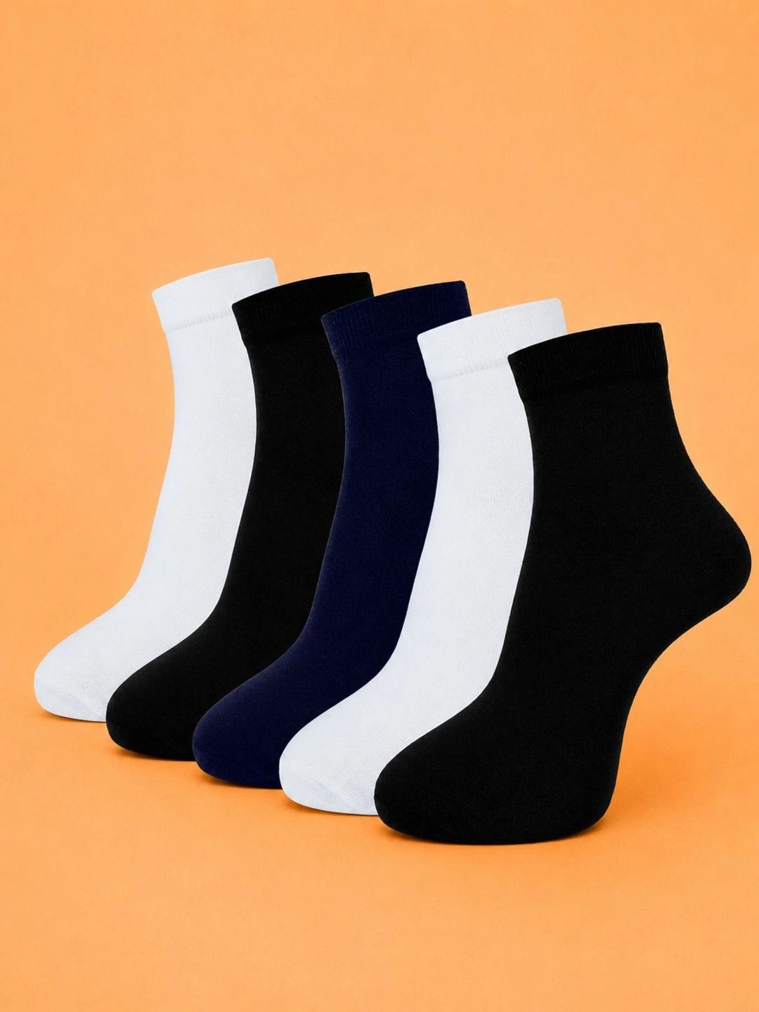 ADDOSSO Men Pack of 5 Cotton Assorted Ankle Length Socks