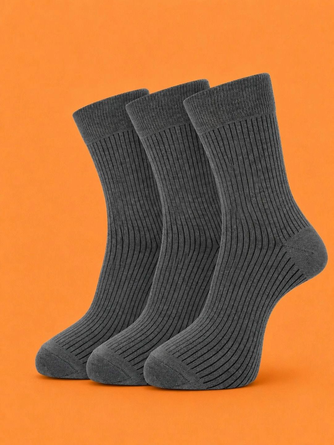 ADDOSSO Men Pack of 3 Cotton Assorted Patterned Calf Length Socks