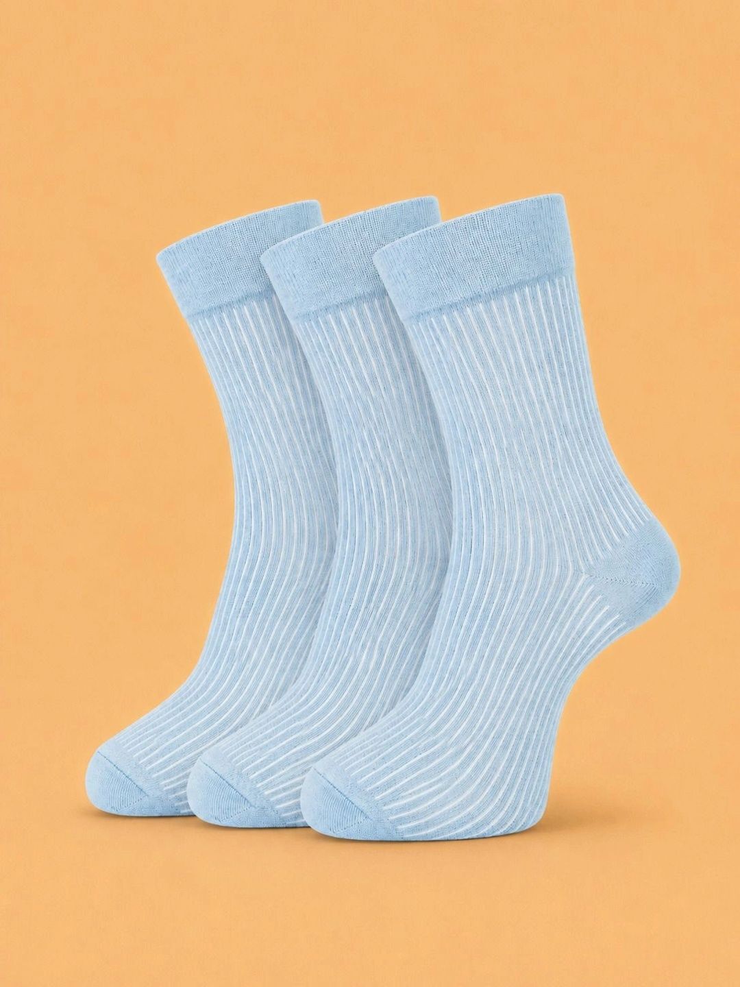 ADDOSSO Men Pack of 3 Cotton Assorted Striped Calf Length Socks