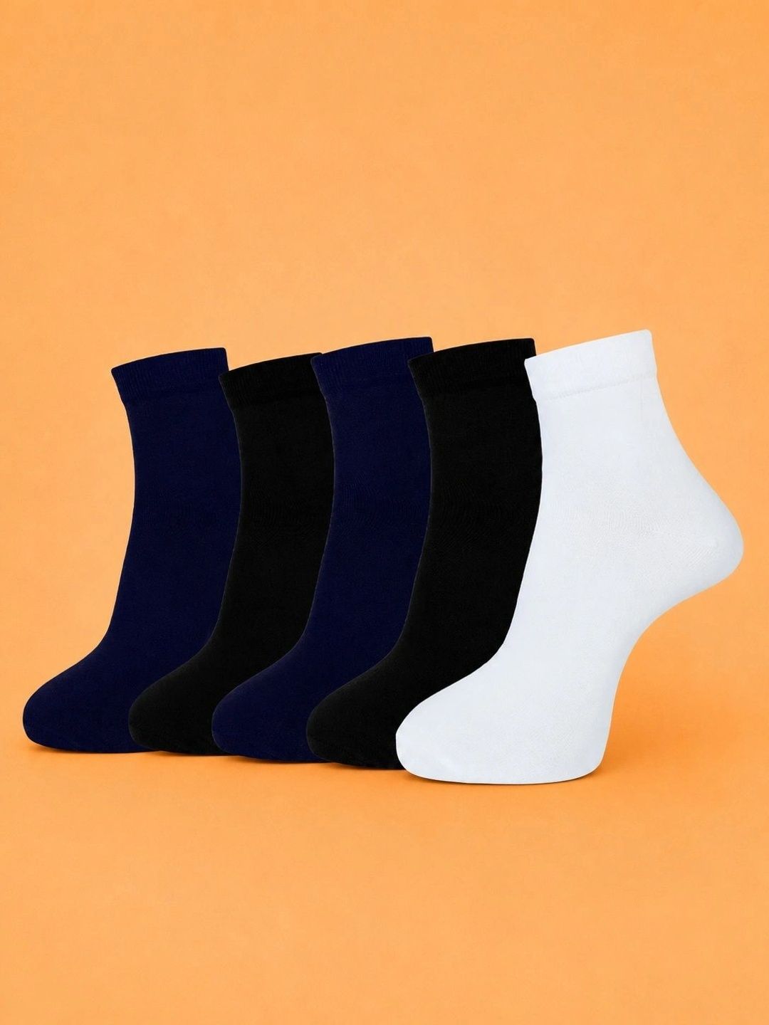 ADDOSSO Men Pack of 5 Cotton Assorted Ankle Length Socks