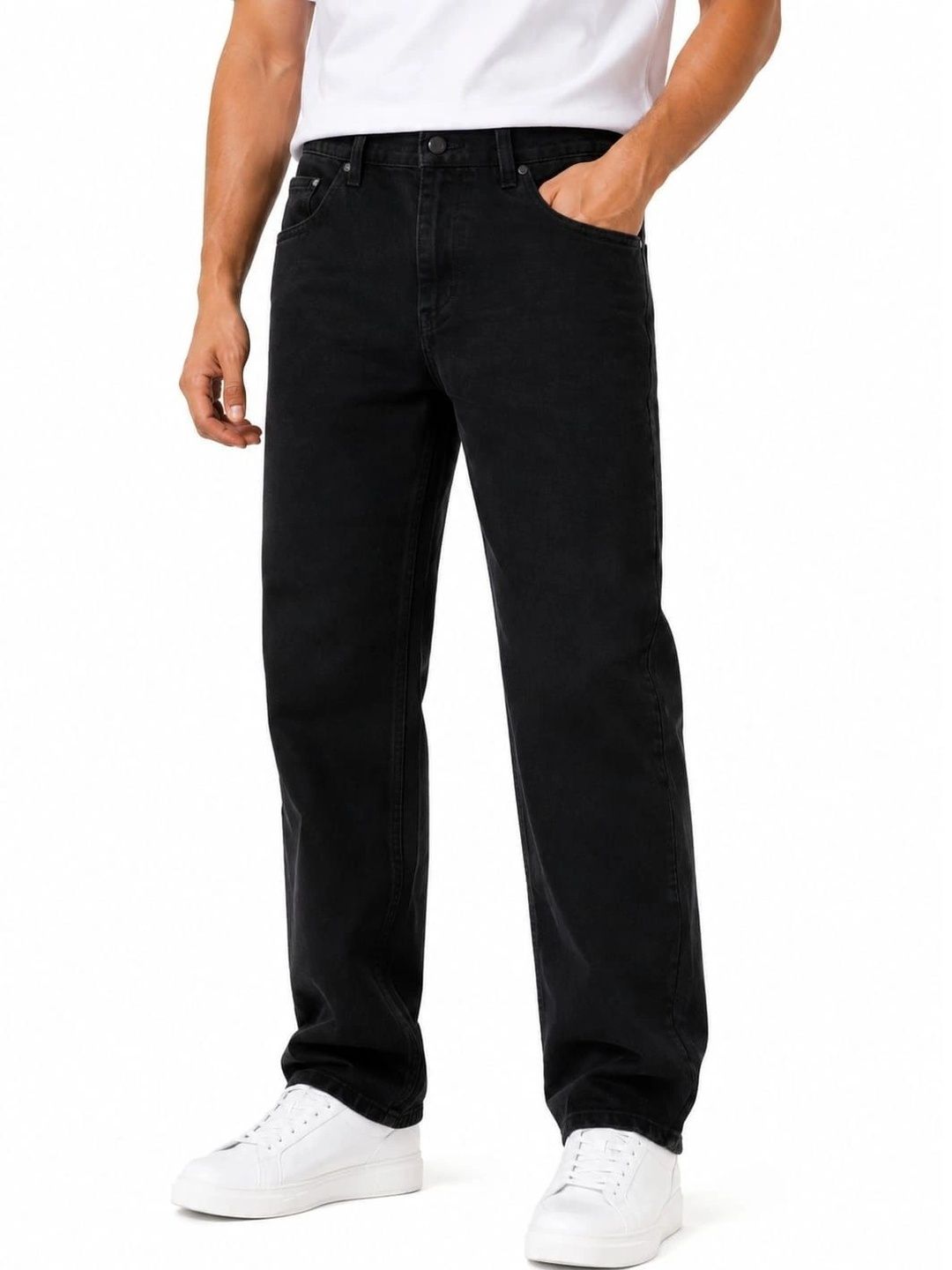 VK CULTURE Men Straight Fit Mid-Rise Light Fade Jeans