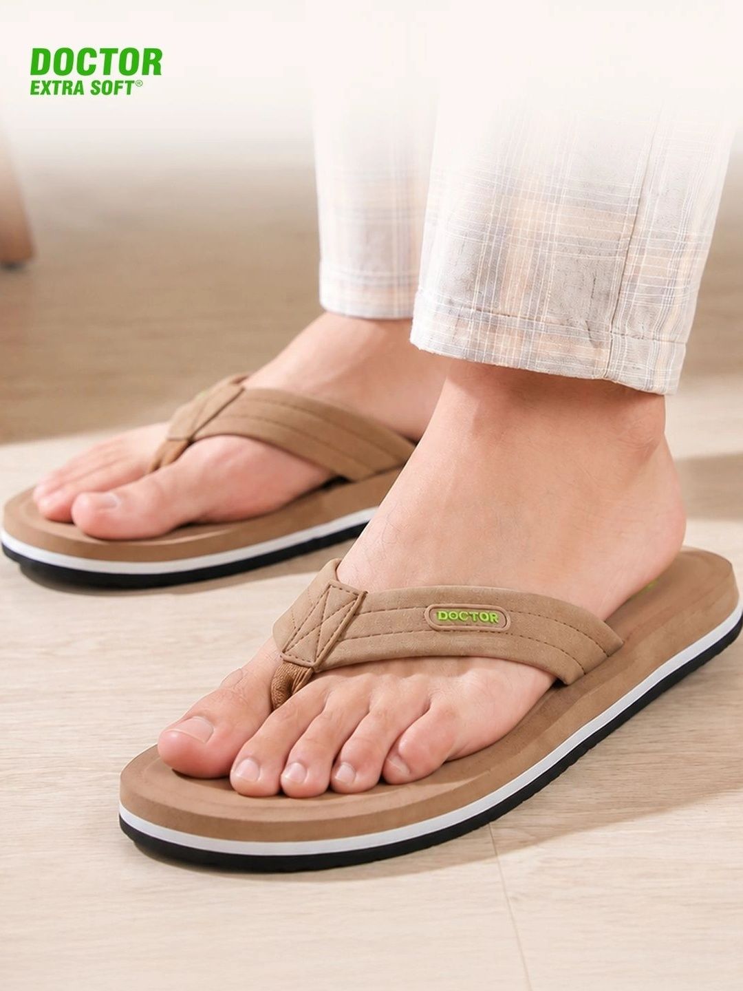 DOCTOR EXTRA SOFT Men Non-Allergenic Sweat Wicking Anti-Skid Thong Flip-Flops