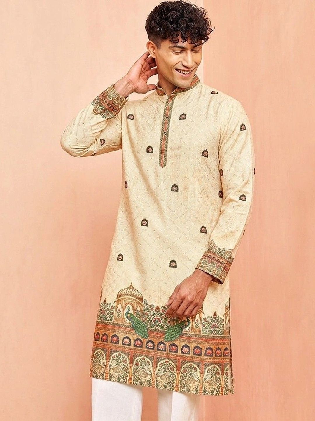 VELKYNOX Men Ethnic Motifs Printed Kurta