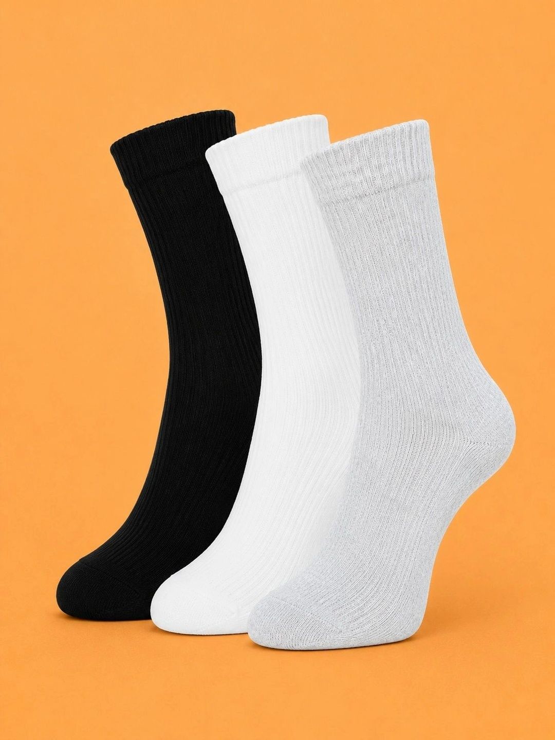 ADDOSSO Men Pack of 3 Cotton Assorted Above Ankle Socks