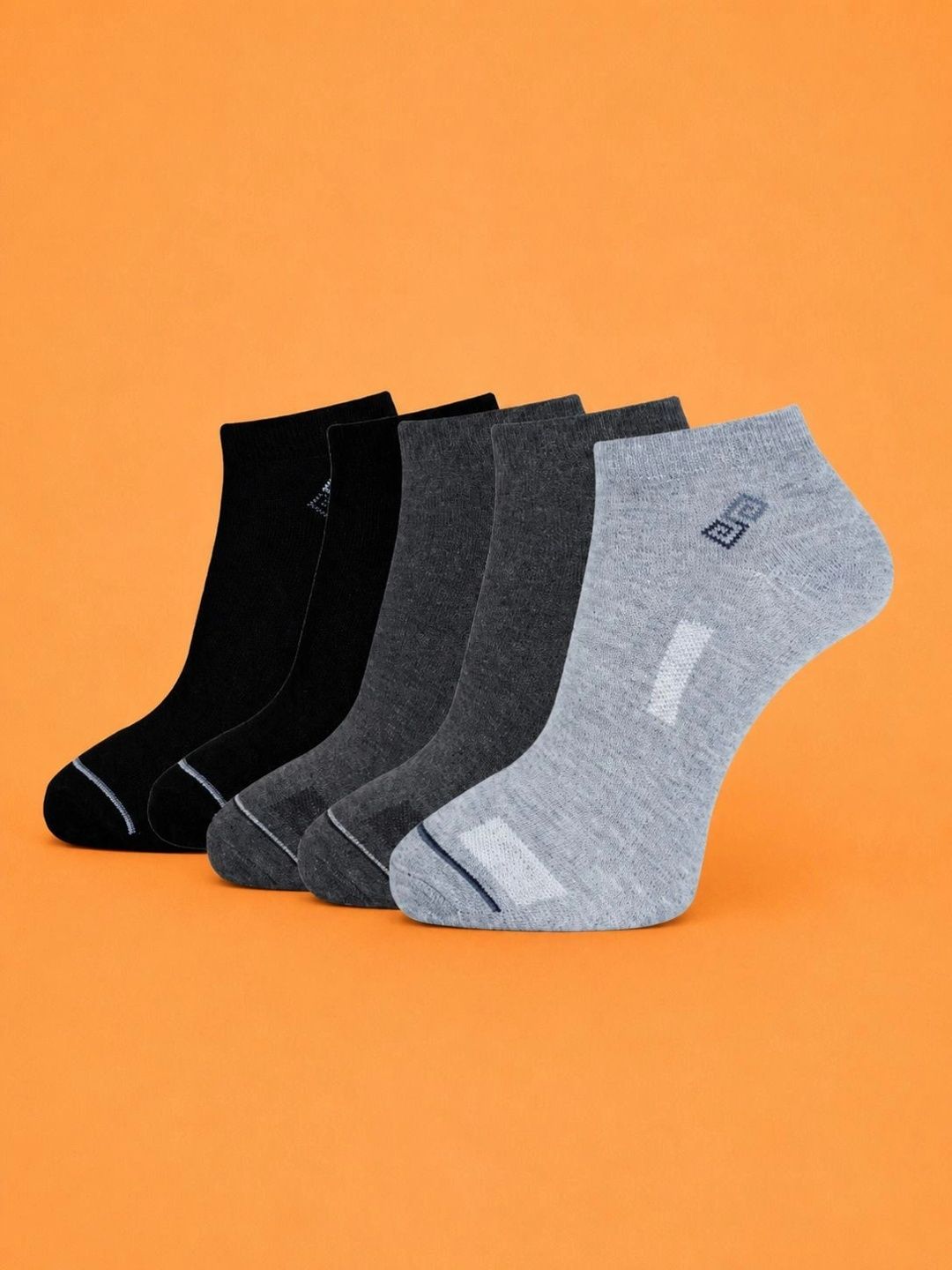 ADDOSSO Men Pack of 5 Cotton Assorted Patterned Ankle Length Socks