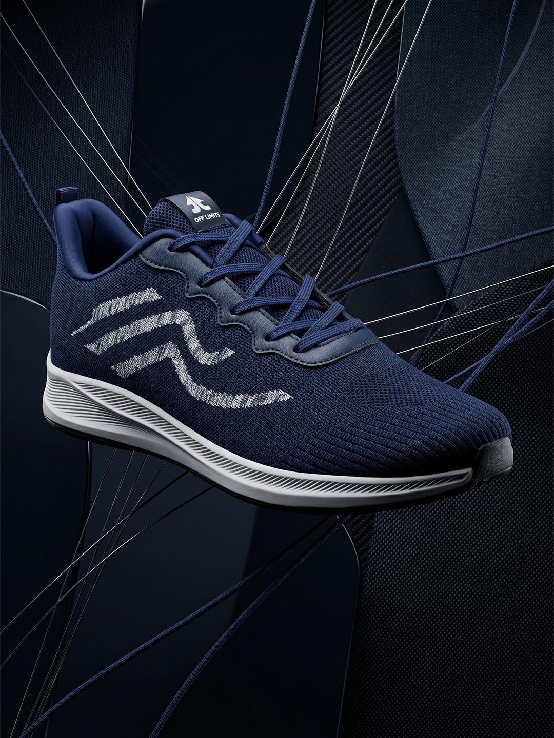OFF LIMITS Men Blue Textured Mesh Non-Marking Running Sports Shoes