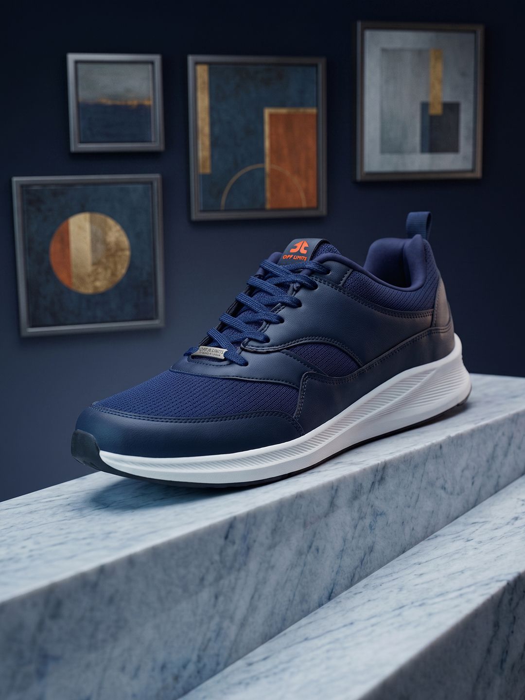 OFF LIMITS Men Blue Textured Lace-Up Mesh Running Sports Shoes
