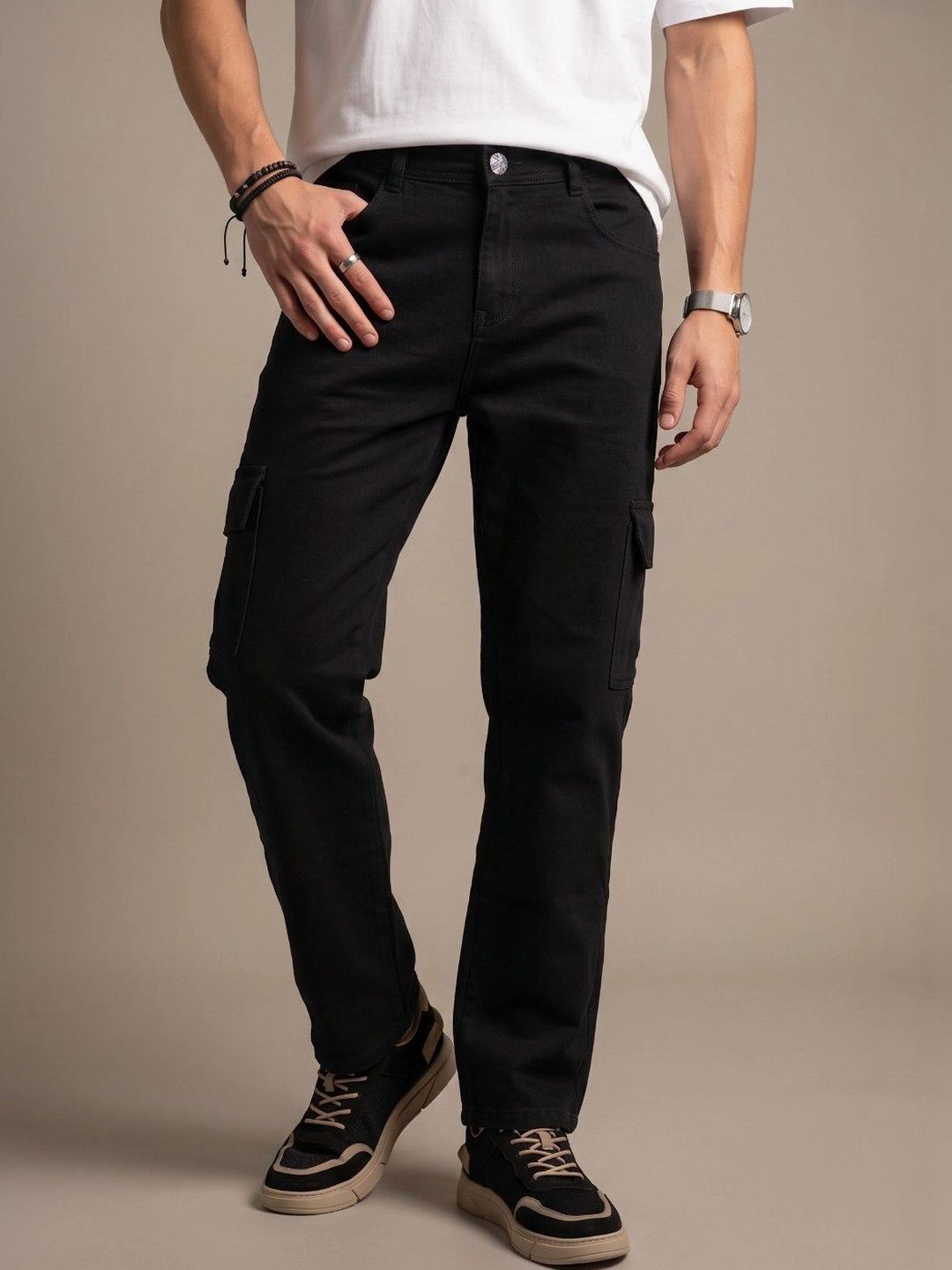 MaverIQ Mid-Rise Regular Fit Cargo Jeans