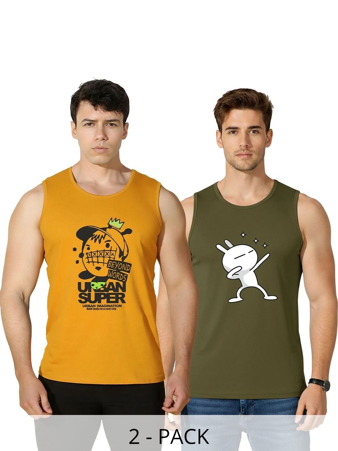 CRYPTIC Men PAck Of 2 Printed T-shirt