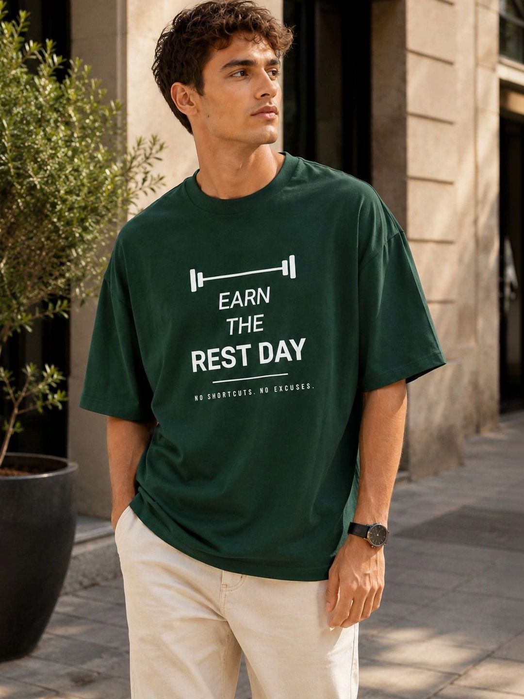 Roadster Men Typography Printed Drop-Shoulder Sleeves T-shirt