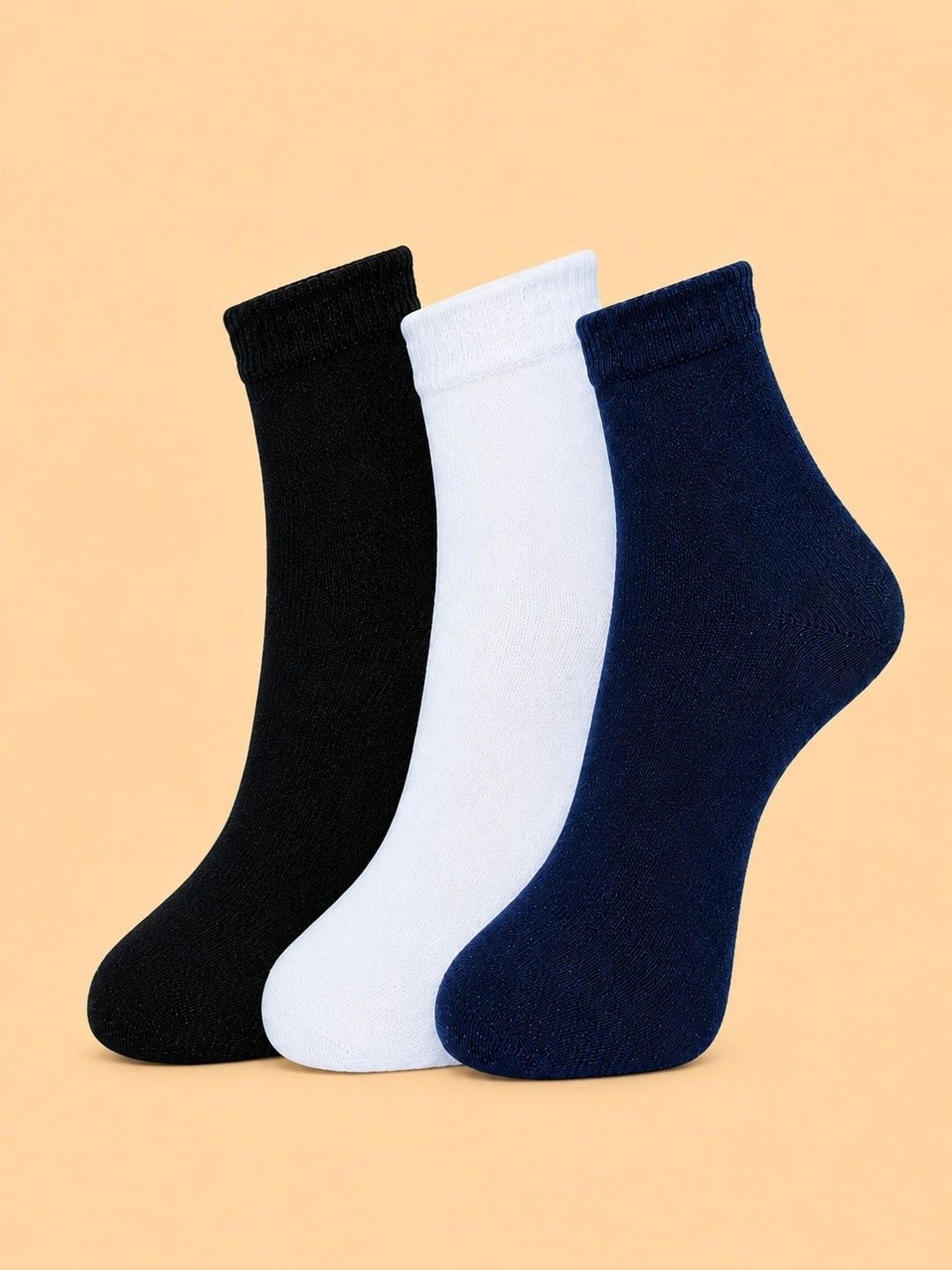 ADDOSSO Men Pack of 3 Cotton Assorted Ankle Length Socks