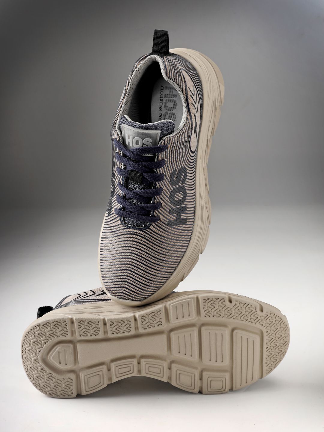 HOS Men Running Shoes Lace-Up Lightweight Comfortable Sports Shoes